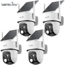 4Pack Wansview WiFi Security Camera 2K 3MP 360°PTZ Auto Tracking Human Detection