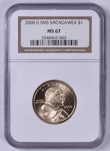 2008-D SMS Sacagawea Dollar - NGC MS67 