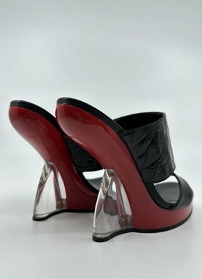 Rare Alexander McQueen clear sculpted wedge arch sandal 39 NWT avant-garde heels
