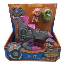 Paw Patrol, Dino Rescue Skye  s Deluxe Rev Up Vehicle  Mystery Dinosaur Figure