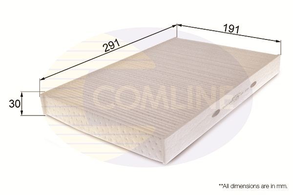 Cabin Pollen Air Filter 291 mm Length Fits Iveco Daily Massif COMLINE EKF271