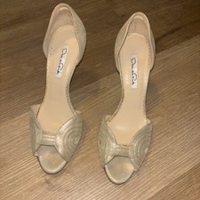 Oscar de La Renta Champagne Gold Heels Size 8 US 38 1/2 EU Made In Italy