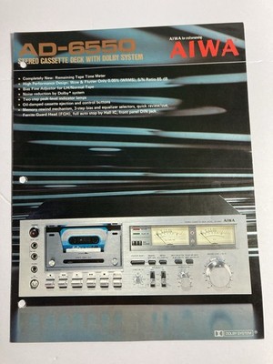 Aiwa AD-6550 Stereo Cassette Deck Brochure 197? | eBay