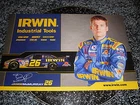 JAMIE McMURRAY 2009 IRWIN TOOLS #26 POSTCARD 6 X 9 NEW