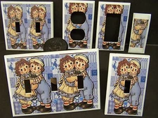 CLASSIC RAGGEDY ANN AND ANDY #1 BLUE SHADES  LIGHT SWITCH COVER PLATE OR OUTLET