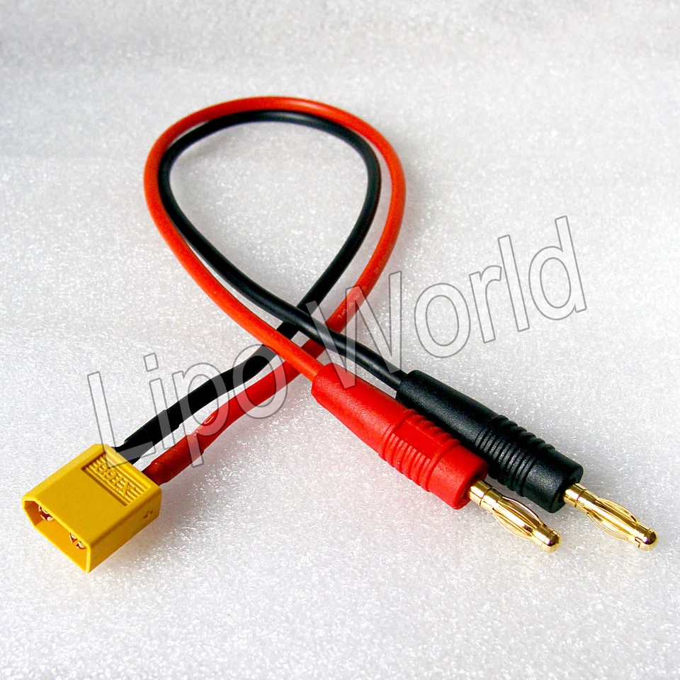 4mm Bananenstecker auf XT60 Stecker Ladekabel imax Adapter Modellbau LiPo Akku