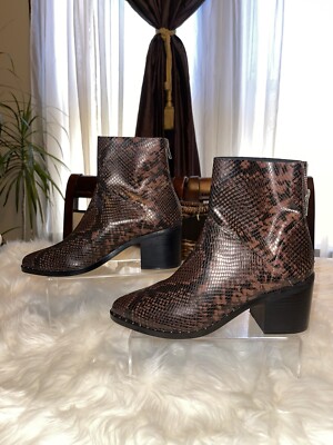 treasure & bond brown Chocolate snake print boots sz 8 New No Box