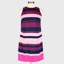 Ann Taylor Womens Sleeveless Shift Dress Purple Pink Blue Stripes size 2