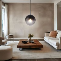 HäNgelampe Pendelleuchte Esstischlampe Glaskugel Rauch Wohnzimmerlampe H 120 Cm