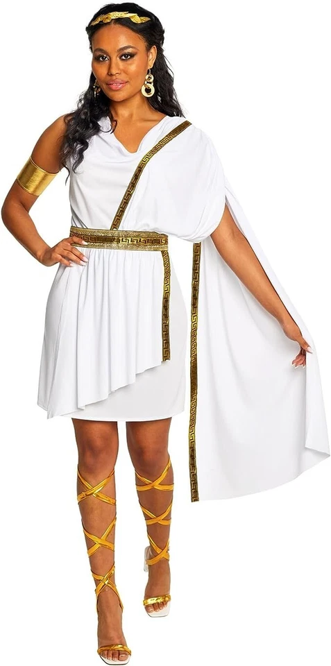 MORPH COSTUMES Griechische Römische Göttin Toga Kostüm Damen Karneval Römerin Faschingskostüm