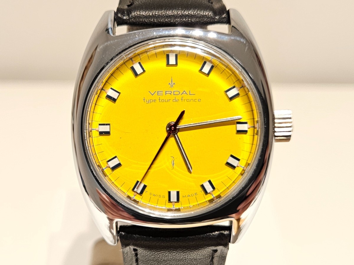 VINTAGE RARE YELLOW DIAL MEN'S MECHANICAL WATCH 