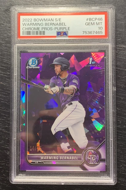 2022 Bowman Sapphire WARMING BERNABEL 1st Chrome Purple /25 PSA 10 COL #BCP-46