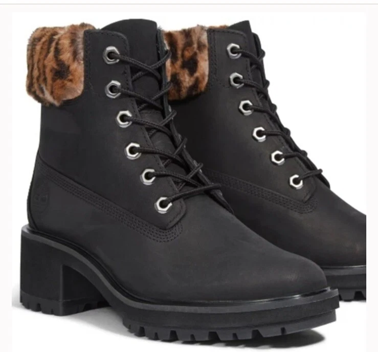 Timberland impermeabile nero nabuk con ghepardo nuovo taglia 6 ??