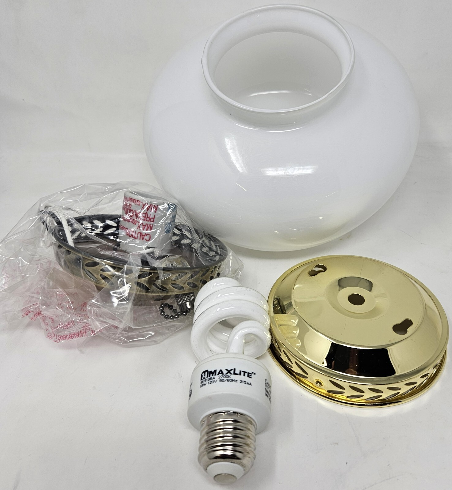 Harbor Breeze 0031805 Opal Schoolhouse Globe Ceiling Light Kit