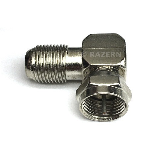 2 Pack F Type Right Angle 90 Degree Elbow Coax Cable Connector Adapter