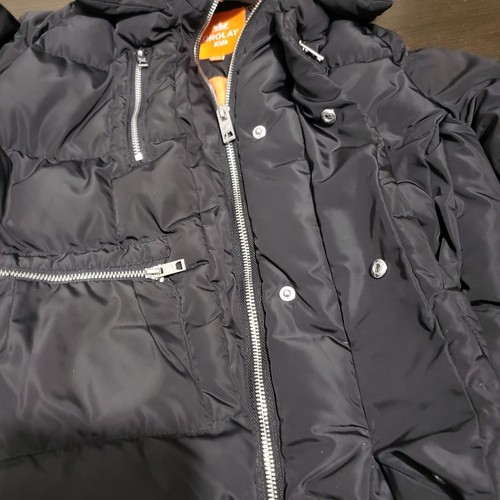 Excellent OROLAY Kids Black Zip Quilted Puffer Down Winter Coat Hooded 6-7Y - Picture 13 of 18