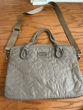 Marc Jacobs Quilted Laptop Case w/ Shoulder Strap - Taupe 16x12  
