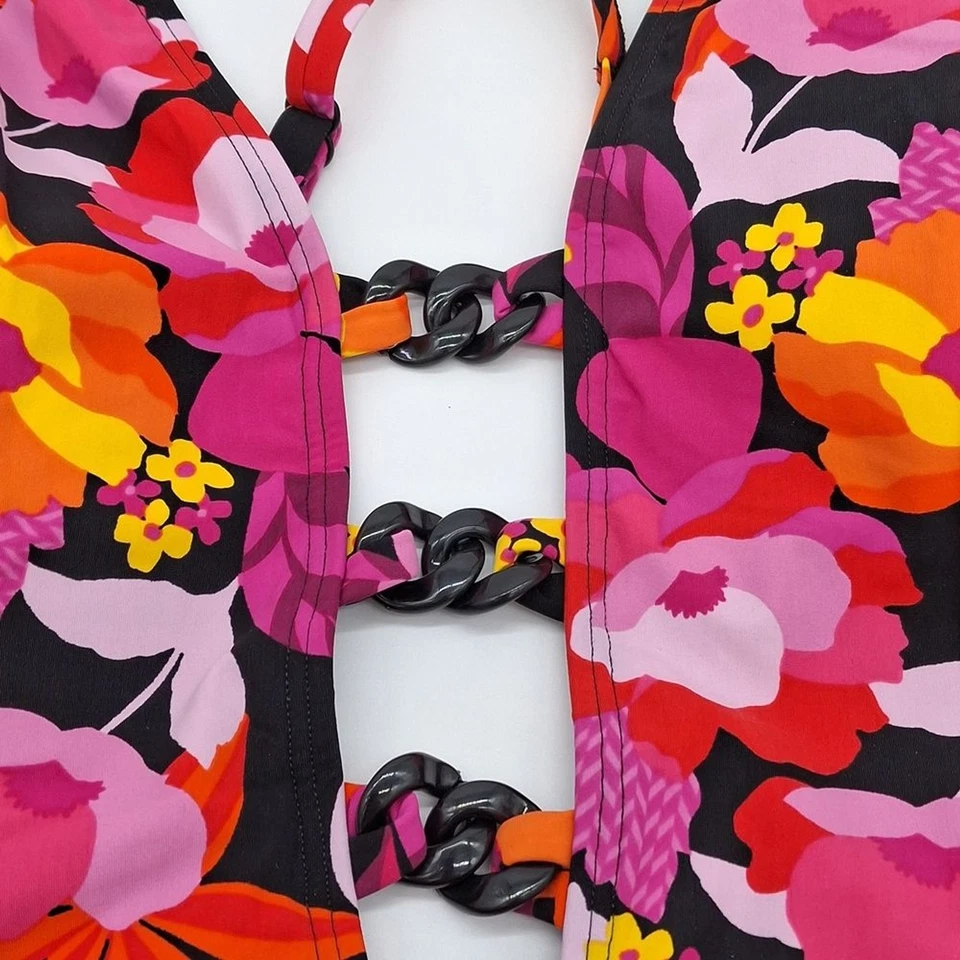 Traje de baño Miraclesuit Skinnydippers para mujer XL floral Mowie Tiffi una pieza negro Foto 3 de 4