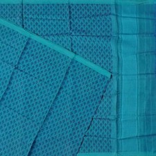 Namaste Vintage Teal Sarees 100 Pure Silk Printed Woven Sari 5YD Craft Fabric