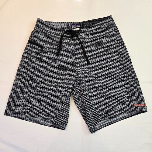 Patagonia Black White Geometric Board Shorts Men's Size 30 9.5" Inseam Unlined - Picture 2 of 10