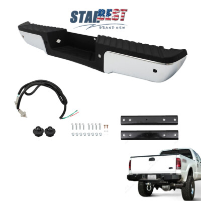 Rear Step Bumper W/ Sensor Hole Fit For 08-2016 Ford F-250 F350 F450 Super Duty