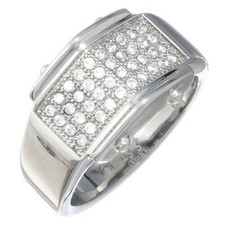 Stainless Steel 316 Pave Men's Square shape CZ SET Pinky Ring