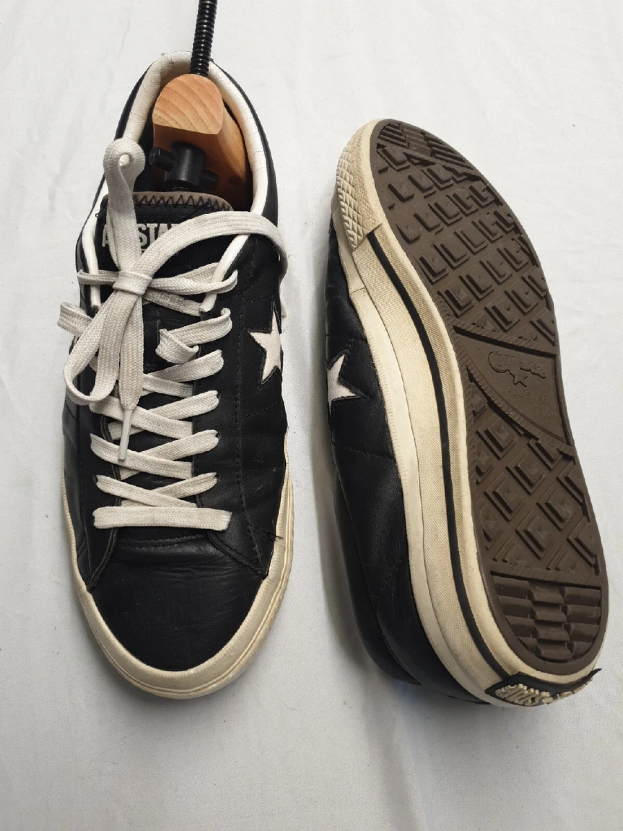 Black leather look converse 2025