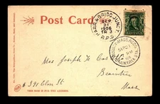 1906 HaRR & Bridge Junct RPO Card / Quincy Brainntree STA REC'd - L23134