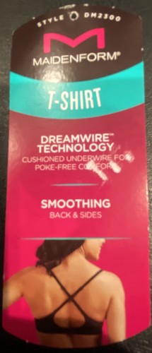 NEW - Maidenform DM2300 T Shirt DreamWire Bra Side & Back Smoothing - White - Picture 3 of 4
