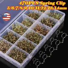 US 470 PCS 5-14mm Kit Spring Clips Fuel Hose Line Water Pipe Air Tube Clamps Set