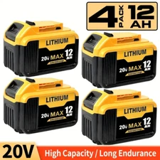 4 Pack 20V 12.0Ah Lithium-lon Battery Replacement for Dewalt -Compact XR Design