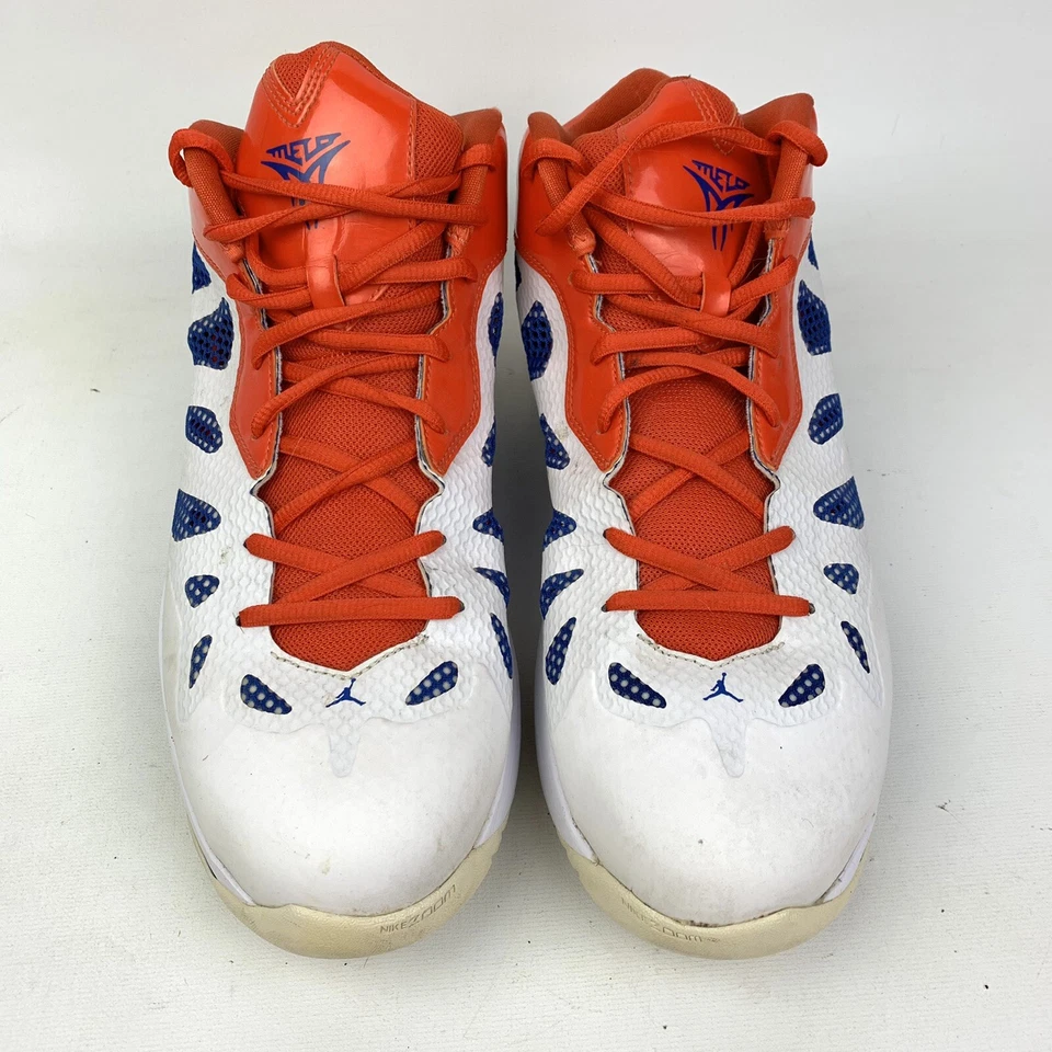 Nike Air Jordan MELO M8 Advance Men's Size 12 ~ White-Royal-Orange ~ 542240-117 - Image 2 of 4