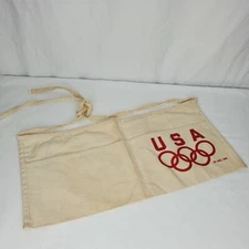 USA Olympic Work Apron Waist Canvas Volunteer Worker Supplies 