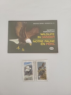 BROOKE BOND RARE Canada NORTH AMERICAN WILDLIFE IN RISK No.13 FULL SET & ALBUM