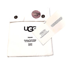 NWT UGG Haven Cooling Technology Queen 4 Piece Sheet Set "Snow/Bright White"