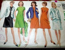 LOVELY VTG 1960s Dress Sewing Pattern 16/36