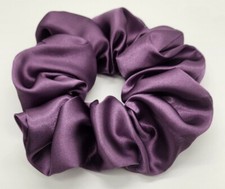 XXL Jumbo Women Charmeuse Purple Satin Scrunchie Elastic Mothers Day Birthday