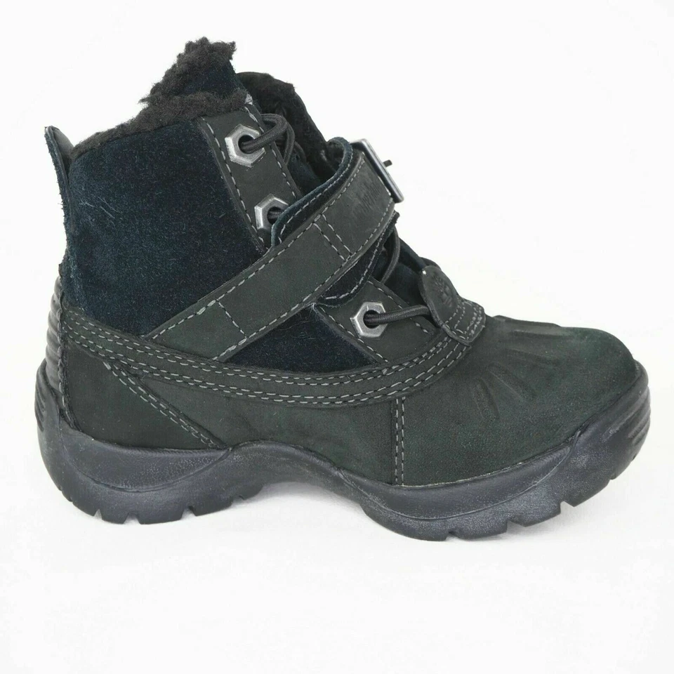 Timberland 学步儿童 Mallard 冬季 91835 靴子 雪地 黑色 复古麂皮绒 M 码 4C — 第 2/4 张图片