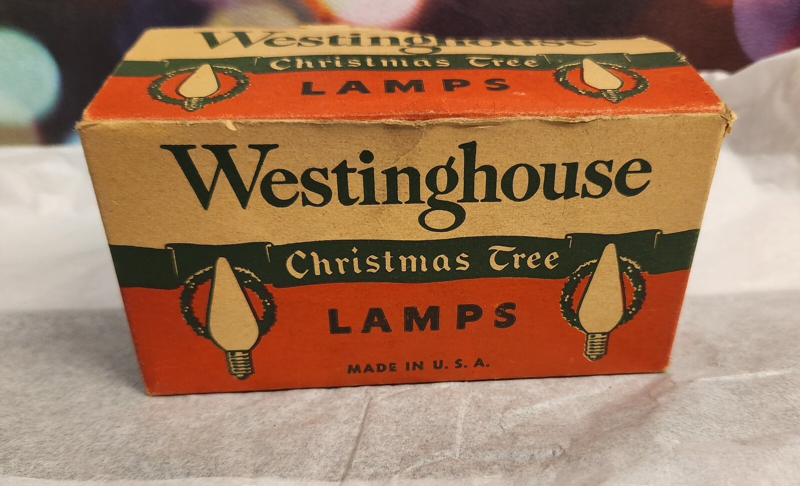 Vintage Box 10 Westinghouse Colored Christmas Tree Lamps C6 (+ 3 extra