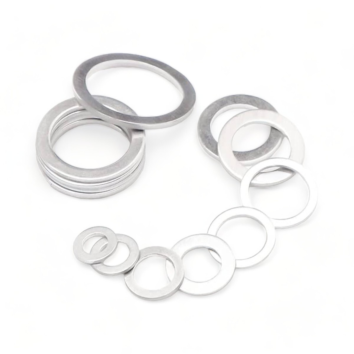 100pcs 304 Stainless Steel Flat Washer Assortment Kit - Metric Sizes M3 M4 M5 M6 M8 M10 For Repairs & DIY - View #4