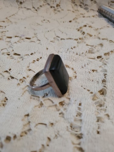 VTG Black Onyx 925 Sterling Silver Ring Size 8.75 # 334 - Picture 4 of 9