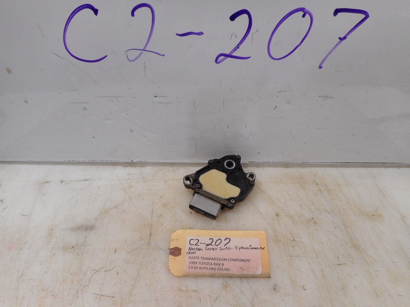 1999 TOYOTA RAV4 NEUTRAL SAFETY SWITCH 9 PRONG CONNECTOR CS251 A247E
