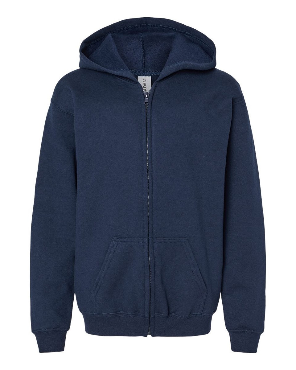 Gildan Heavy Blendª Youth Full-Zip Hooded Sweatshirt 18600B Navy