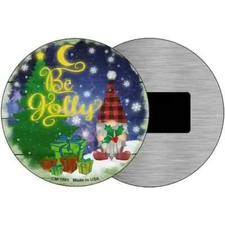 Be Jolly Gnome 3.5" Magnet Plaque Fridge Refrigerator Kitchen Home Wall Door
