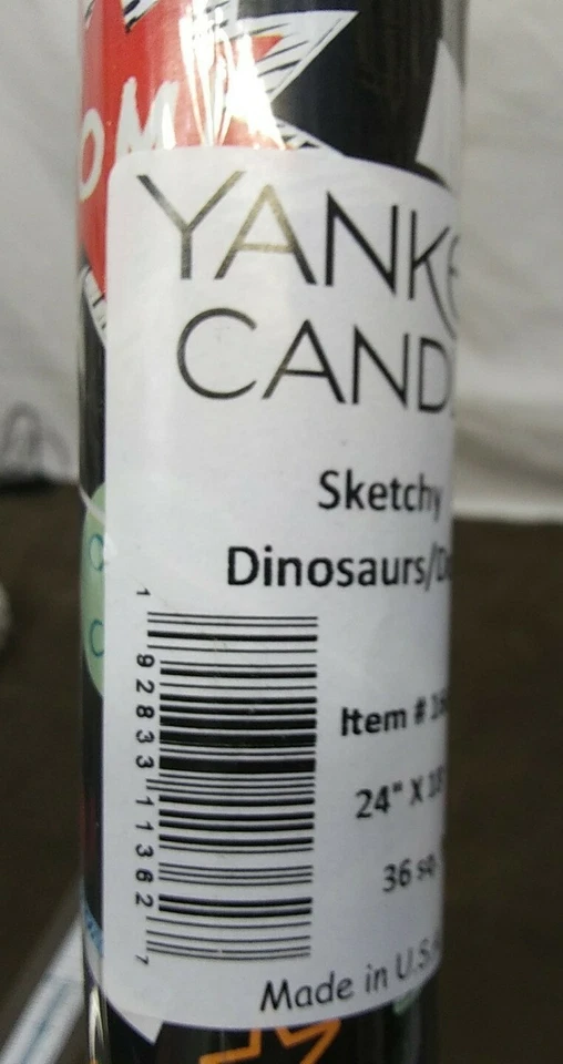 Yankee Candle sketchy dinosaurs/dogs #1667655 reversible gift Wrapping Paper - Image 2 of 4