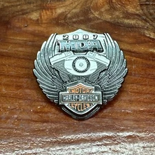 2007 MDR Ride Harley Davidson Motorcycle Collectors pin Engine & Wings