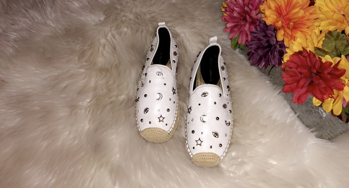 REBECCA MINKOFF Beatriz White Stud Espadrilles SZ 7 eBay