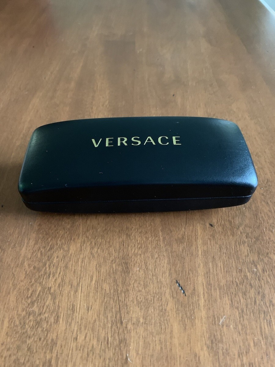 Versace Black sunglasses plus Case with Gold Lettering Versace Black W/Gold Lettering Sunglasses Eyeglasses Leather  main image 4