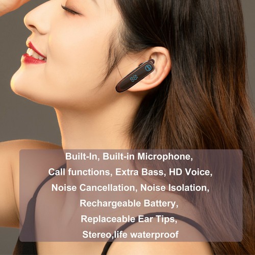 Earpiece Driving Trucker Wireless Headset Earbuds Noise Cancelling for Bluetooth - Photo 7 sur 9