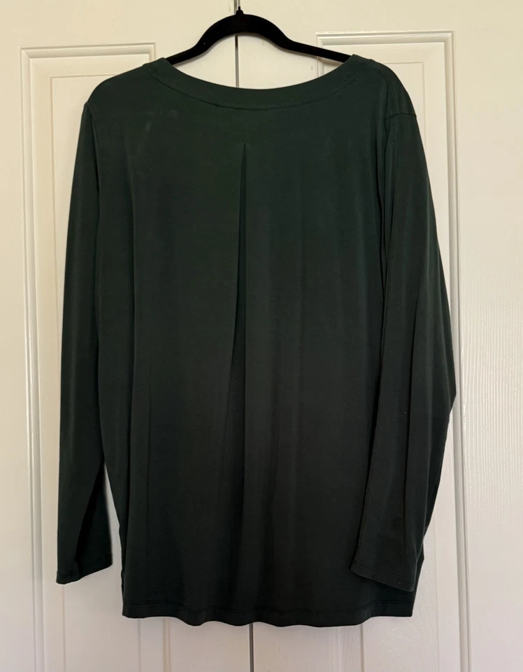 Athleta With Ease Tee L  Green Long Sleeve Top Soft Breathable Quick Dry - Image 3 of 3